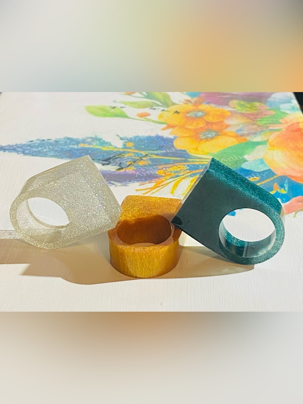 Chunky Resin Statement Ring Size 10